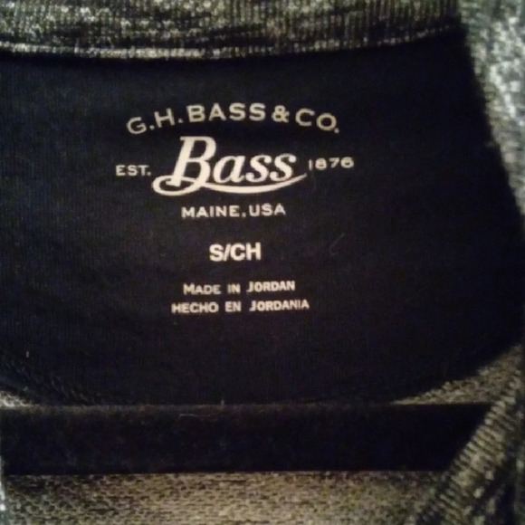 Mens S Bass Gray Zip Up Sweater with Asymmetrical Collar Medium-weight - Picture 2 of 5